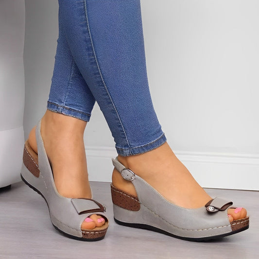 Gwenda - Platform wedge sandals with open toe