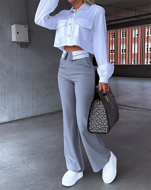 Alvina - Long-sleeved top and high-waisted pants